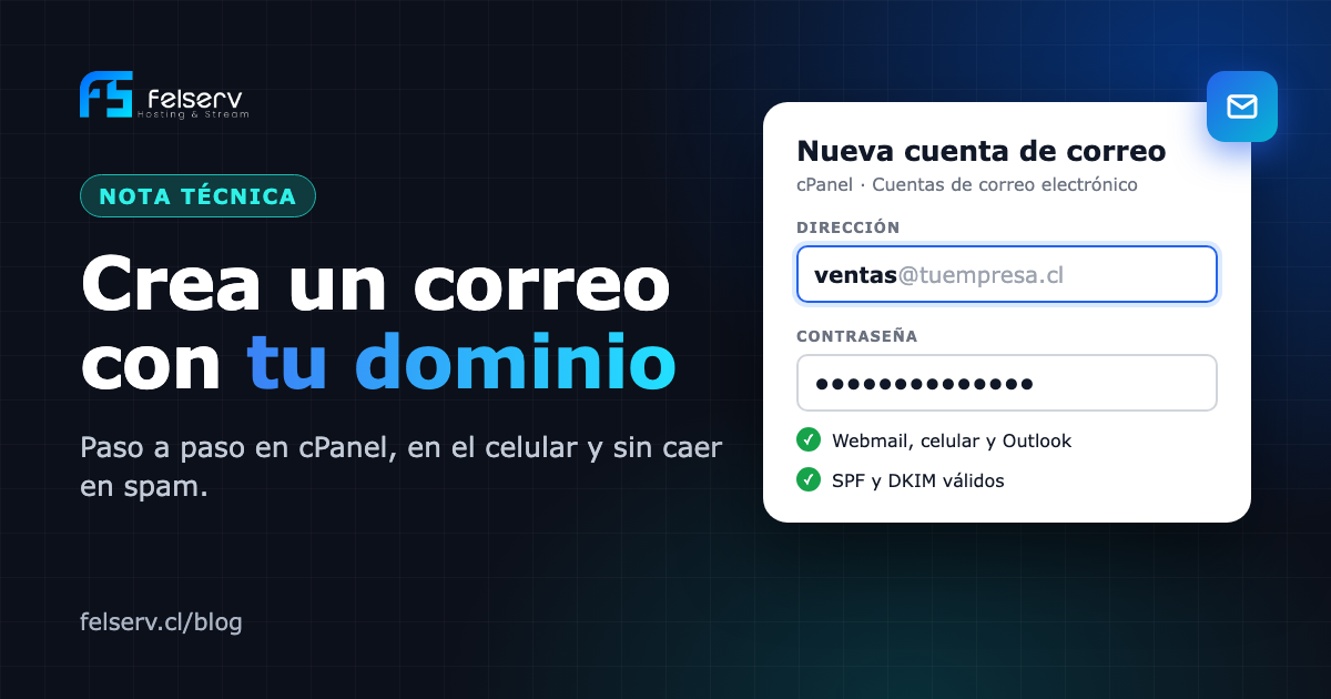 Crear una cuenta de correo con tu dominio en cPanel